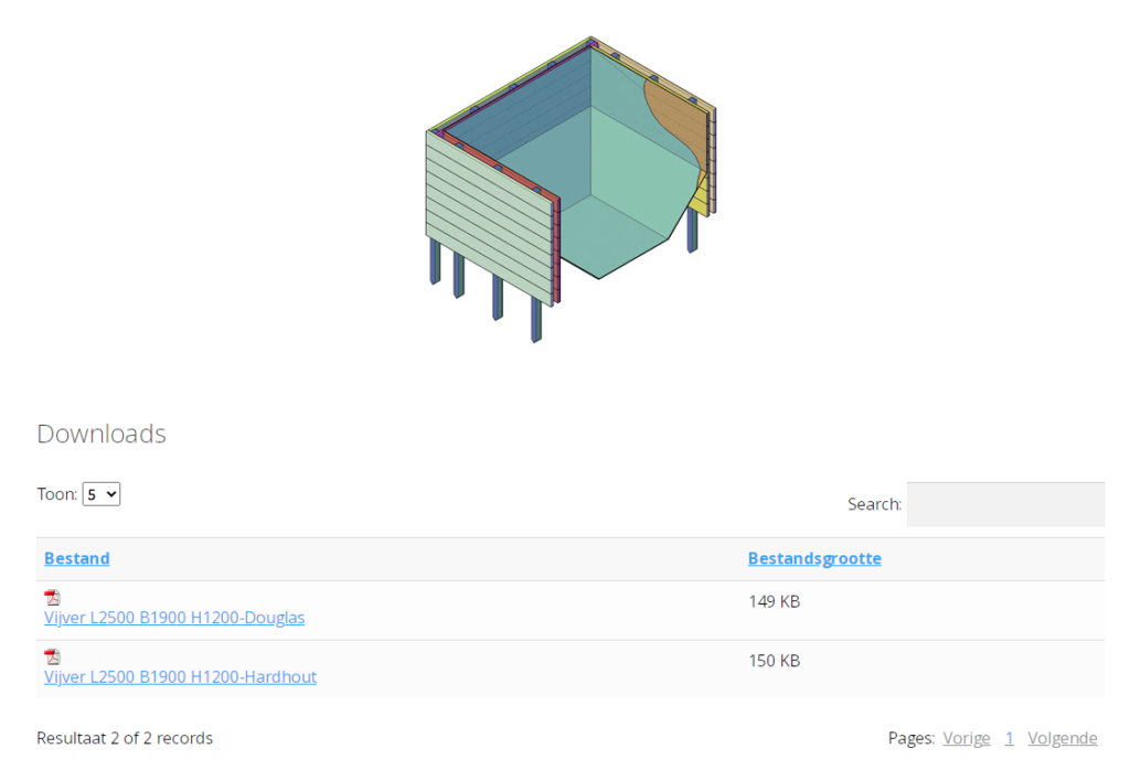 vijverbak bovengronds