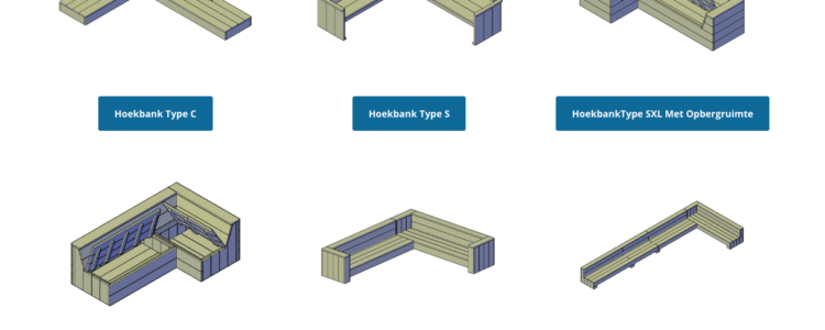 bouwtekening loungebank steigerhout