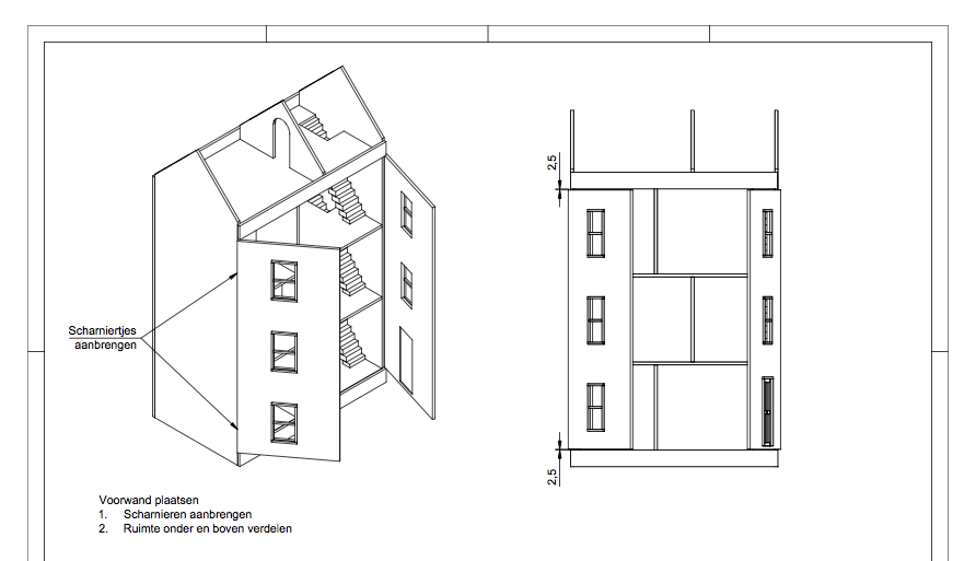 Bouwtekening poppenhuis meubels